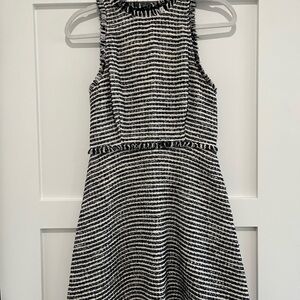 Zara Woman striped Dress Size Small fringe detail Sleeveless Dress